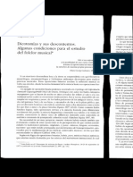 Dicotomías y Sus Descontentos. Algunas Condiciones para El Estudio Del Folclor Musical RAMÓN PELINSKI