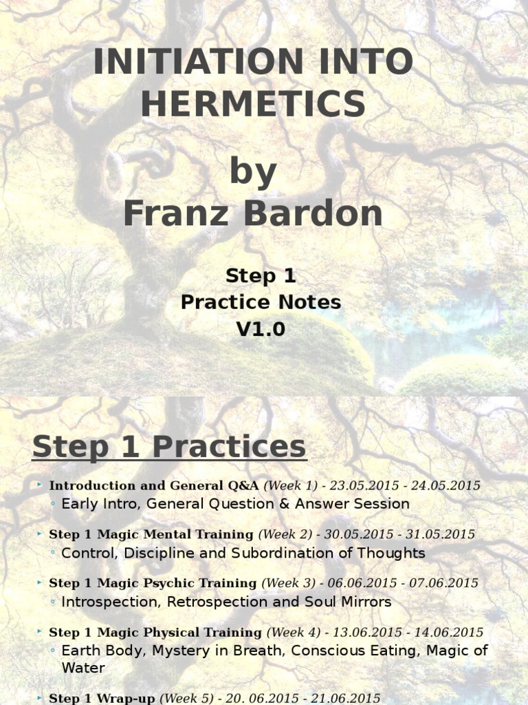 Bardon's Initiation into Hermetics Steps | PDF | Breathing | Nature
