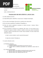 1º Trabalho de Estatística