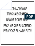 Favor Ladrão de Trincha e Grampo