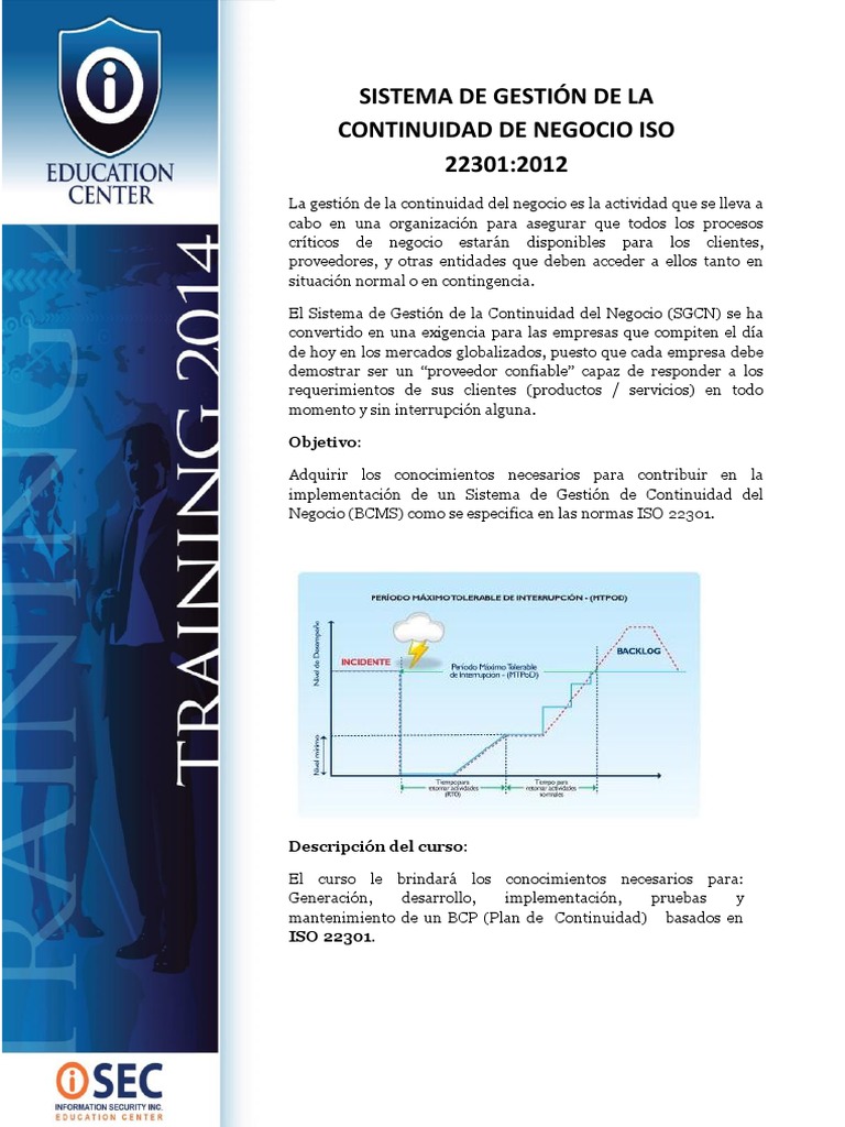 Curso ISO 22301: Gestión de Continuidad | PDF | Continuidad del negocio ...