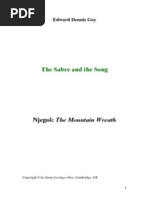 Sabre Petrovic Njegos Pdf Romanticism Poetry