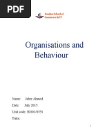 Organisations and Behaviour