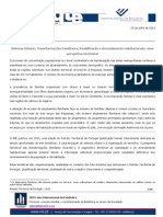 Sistema Urbano, Transformações Familiares e Arrendamento Habitacional em Portugal