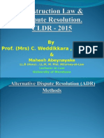 Alternative Dispute Resolution Methods Level III - B.SC QS (Salford) March 02 2015