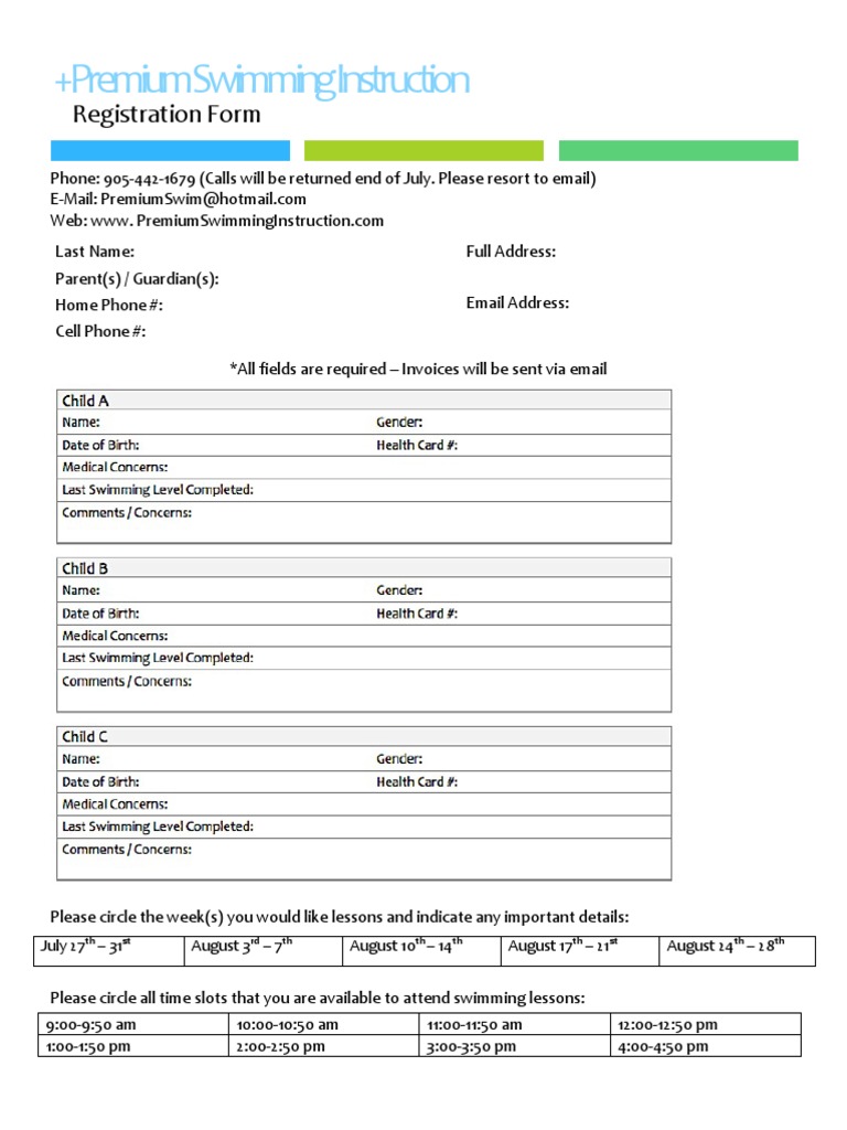 Registration Form Blank 2015 | PDF | Learning | Business