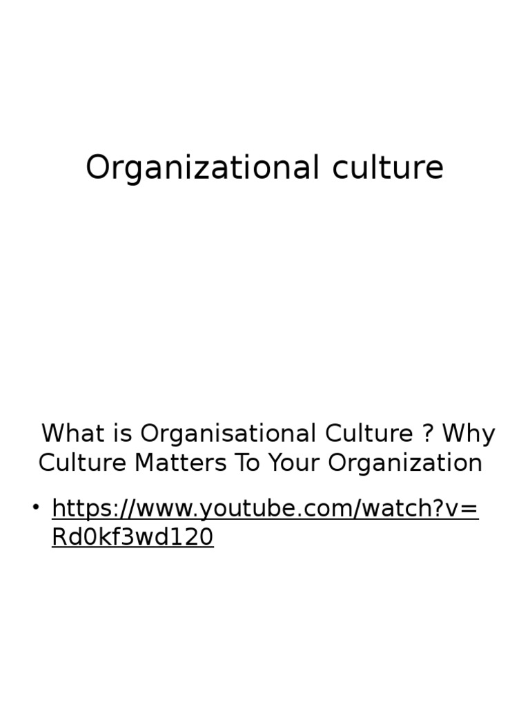 Organizational Culture | PDF | Business | Social Science