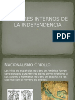Factores Internos de La Independencia