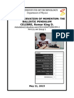 CELEBRE, Romar King D.: E202: Conservation of Momentum: The Ballistic Pendulum