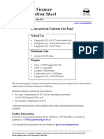 Conversion Factors Natural Gas