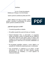 Problemática Colombiana Antes de Gestarse La Constitución Del 1991