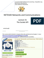 NET0183 Networks and Communications: The Socket API