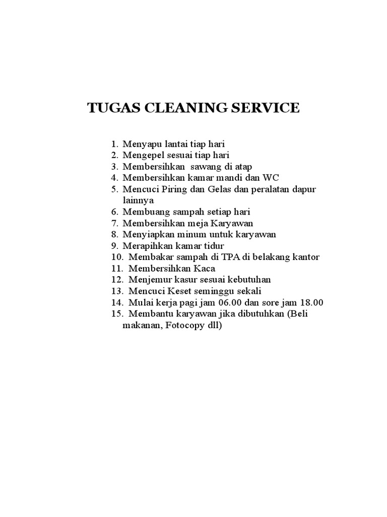 Tugas Cleaning Service