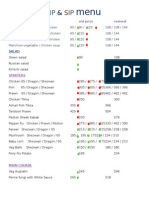 DIP & SIP Menu Price Revised