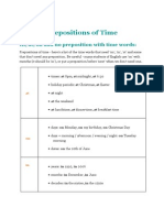 Prepositions of Time: In, At, On and No Preposition With Time Words