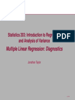 Multiple Linear Regression: Diagnostics: Statistics 203: Introduction To Regression and Analysis of Variance