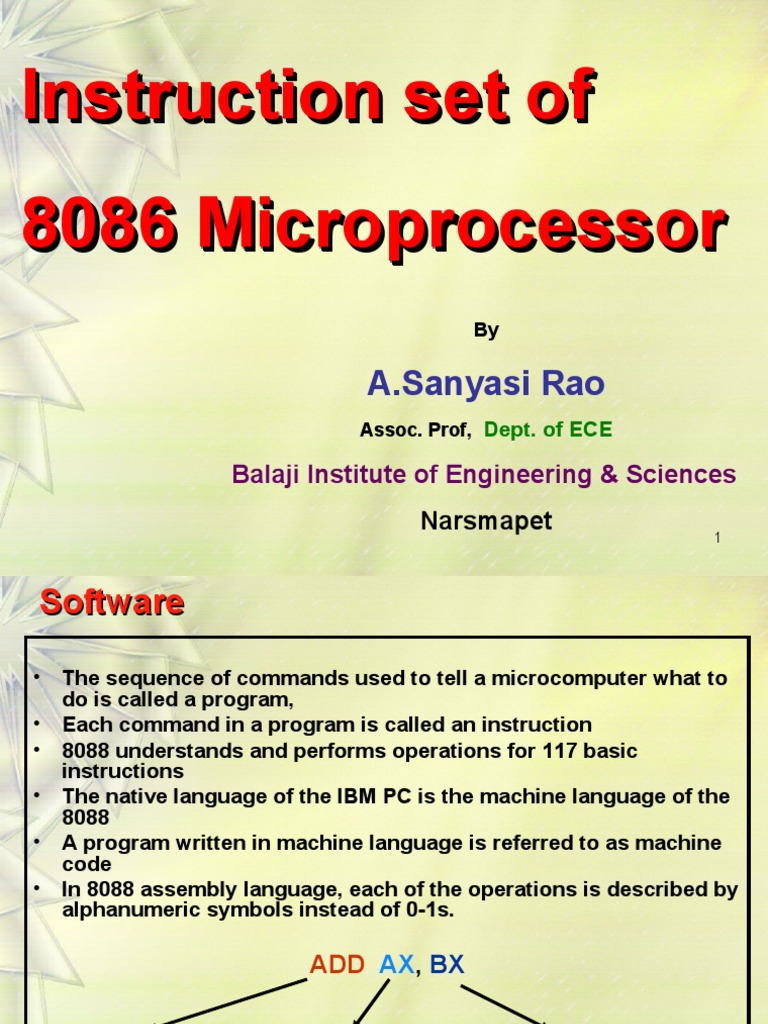 8086 instruction set pdf assembly language digital electronics