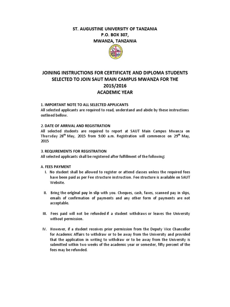 Joining Instruction Identity Document Fee