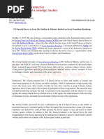 UN Special Envoy to Syria Briefed on Syria Transition Roadmap