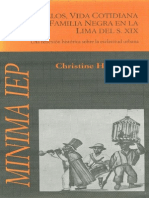Los manuelos, Vida Cotidiana de Una Familia Negra en La Lima Del s. XIX
