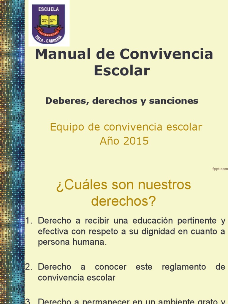 Manual de Convivencia Escolar 2015 | PDF | Comportamiento | Abuso infantil