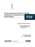 Technical, Operational, Practical, and Safety Considerations of Hydrostatic Pressure Testing  Existing Pipelines 