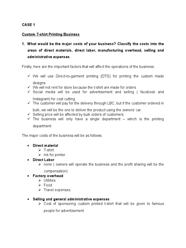COST Case Study Business Economics Economies