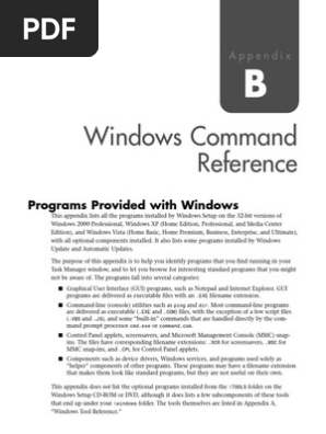 Windows Commands Command Line Interface Windows 2000