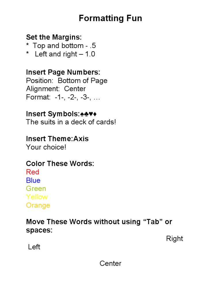 Formatting Fun | PDF | Sports & Recreation