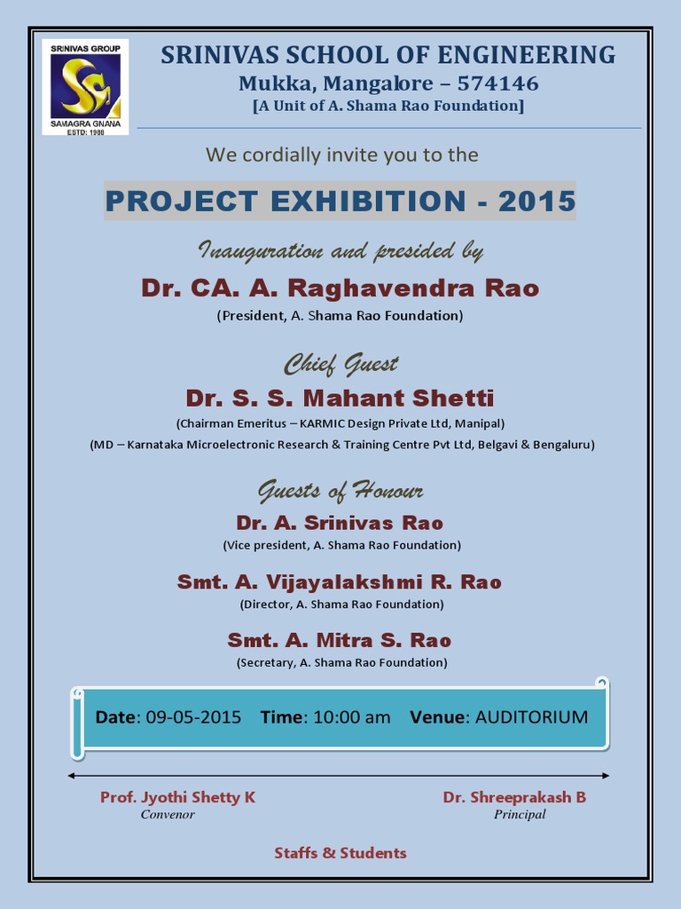 Srinivas School Project Exhibition 2015 | PDF | Career & Growth | Art