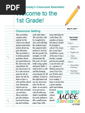 classroom newsletter