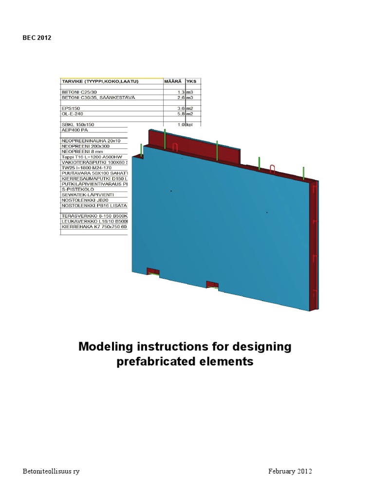 Prefab Concrete Element Modeling Guide | PDF | Building Information ...