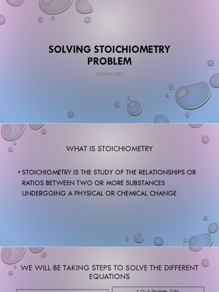 Solving Stoichiometry Problem | PDF