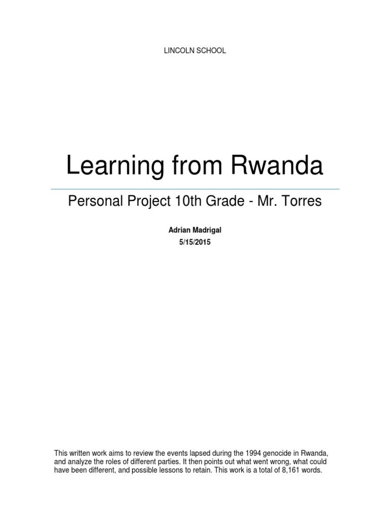 Lessons from the Rwandan Genocide | PDF | Hutu | Tutsi