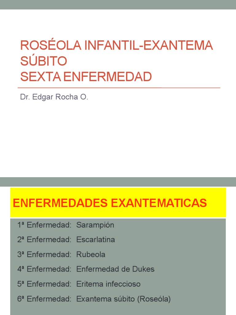 Roséola Infantil Exantema Súbito Pdf Virus Sarampión