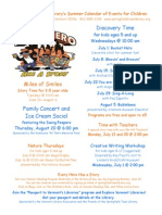 Summer Calendar of Events For Children