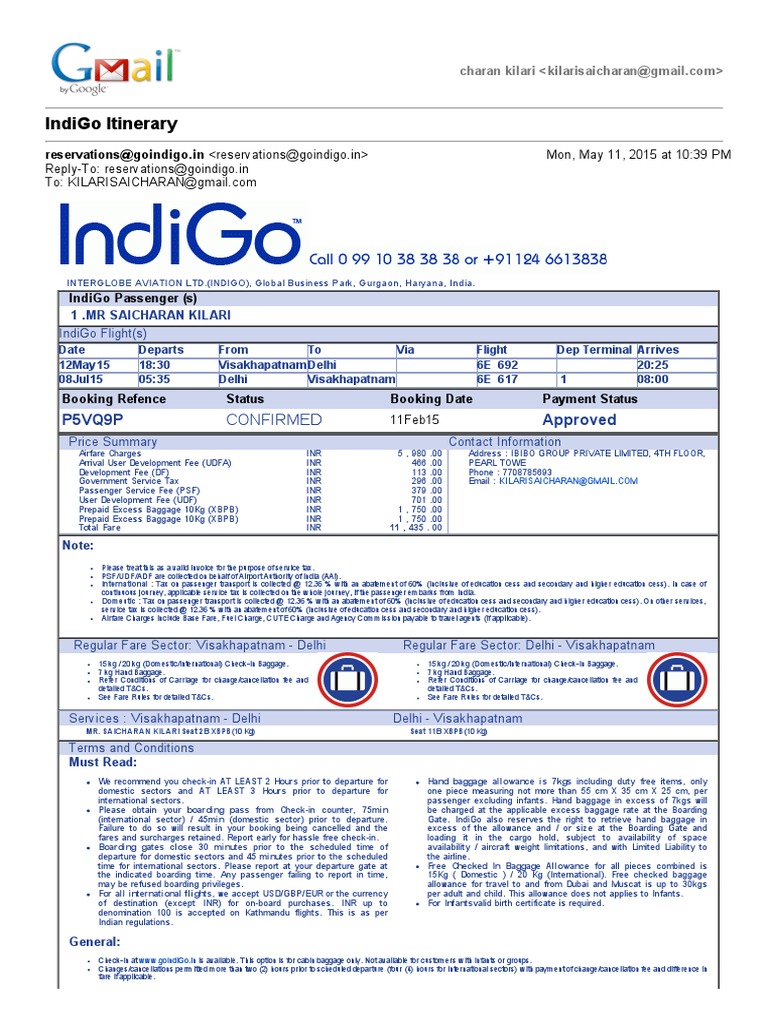 cabin baggage size for indigo