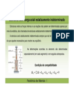 Elemento Com Carga Axial Estaticamente Indeterminado: Resistência Dos Materiais - I