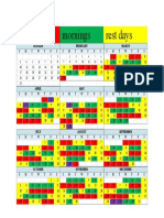 Nights Mornings Rest Days: January February March