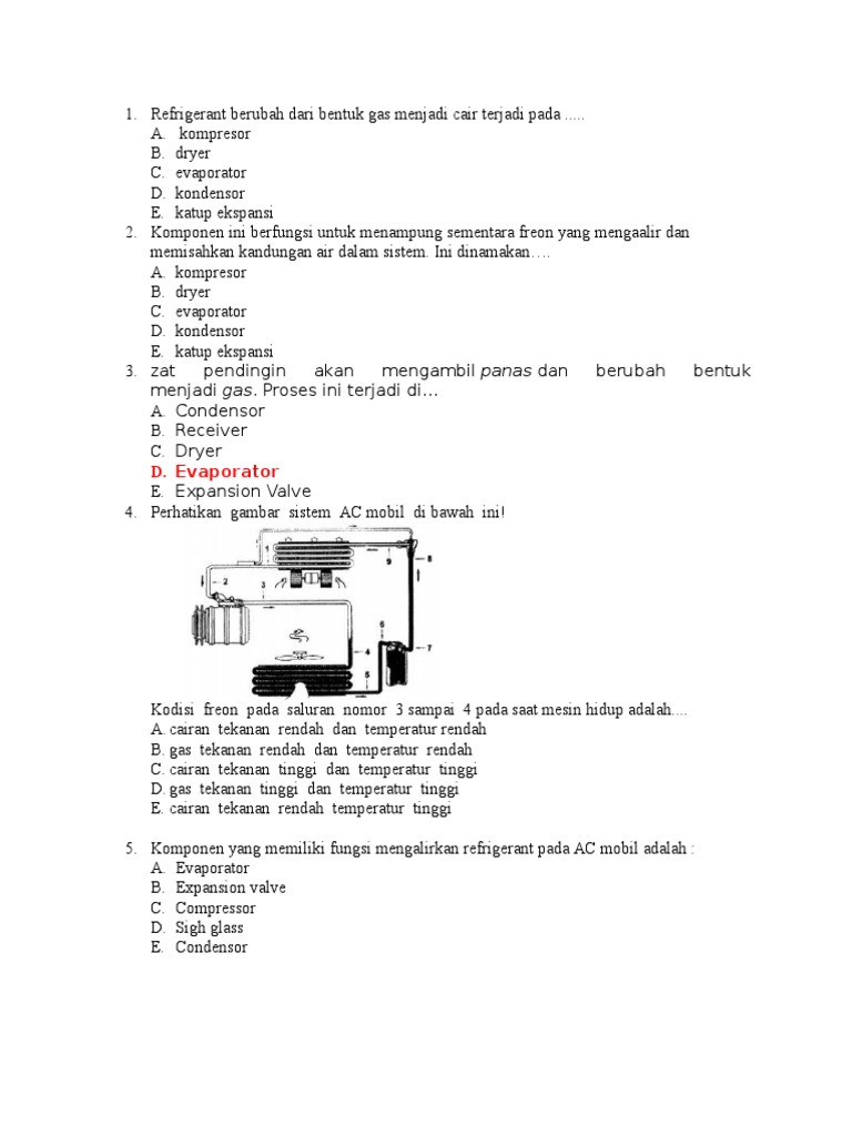 Refrigerant Berubah Dari Bentuk Gas Menjadi Cair Terjadi Pada