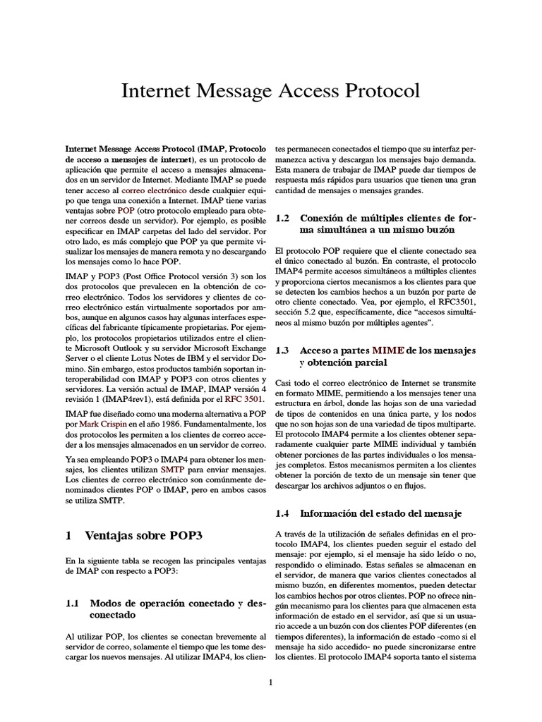 Message Access Protocol (imap).pdf Servicio de red