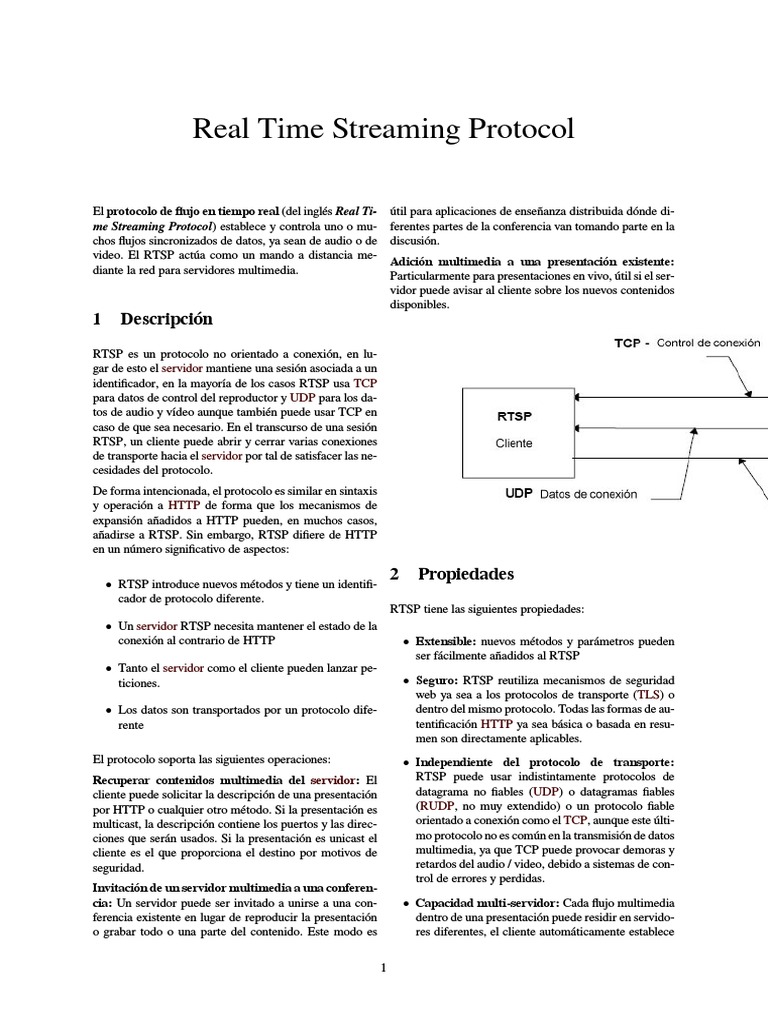 Real Time Streaming Protocol (RTSP) PDF | PDF | Transmisión de datos ...