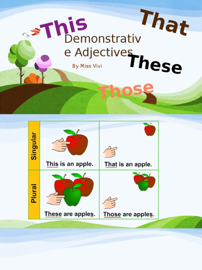 Demonstrative Adjectives Scribd | PDF | Language Arts & Discipline | Art