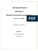 AP102 General Physics II Lab Report 5 Electrical Circuit and Its Component 2