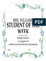 Student of The Week