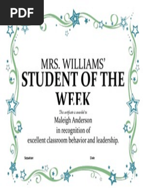 student of the week