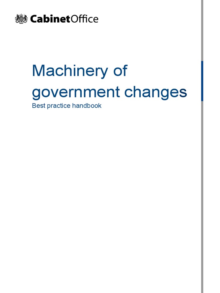 Machinery of Government Change Best Practice Handbook PDF