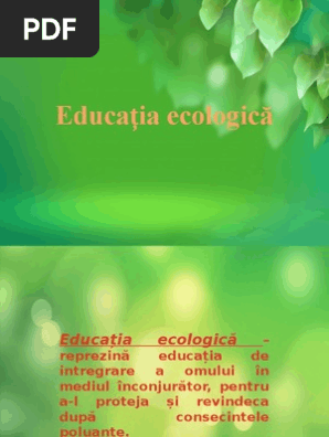 Proiect Power Point La Educatia Ecologica