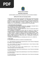 Edital de Abertura Tutor Do CEFET