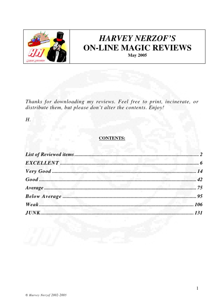 HN Magic Reviews | PDF | Magic (Illusion) | Mentalism